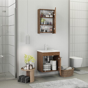  Biani Fix Loft 55 cm Banyo Dolabı Renk Aybe Kahve