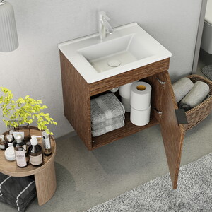  Biani Fix Loft 55 cm Banyo Dolabı Renk Aybe Kahve