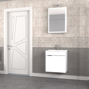 Biani Fix Loft 55 cm Banyo Dolabı Renk Mat Beyaz