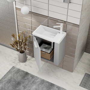  Biani Fix Minila 45 cm Mat Gri Banyo Dolabı