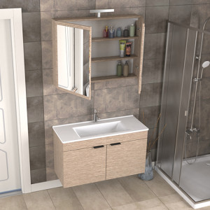  Biani Fix Loft 100 cm Banyo Dolabı Renk Aybe Bej