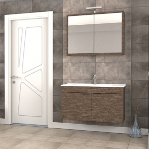  Biani Fix Loft 100 cm Banyo Dolabı Renk Aybe Kahve