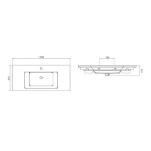  Lapino Etna 100 cm Seramik Beyaz Lavabo 