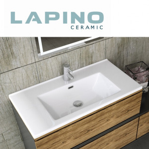 Lapino Etna 100 cm Seramik Beyaz Lavabo 