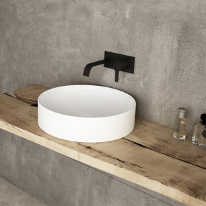  Lucco Lucente 43 cm Tezgah Üstü Oval Lavabo Beyaz 