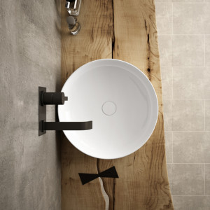  Lucco Lucente 43 cm Tezgah Üstü Oval Lavabo Beyaz 