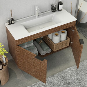  Biani Fix Loft 100 cm Banyo Dolabı Renk Aybe Kahve