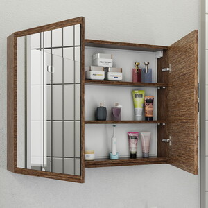 Biani Fix Loft 100 cm Banyo Dolabı Renk Aybe Kahve
