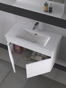  Biani Tome 80 cm Banyo Dolabı Renk Mat Beyaz