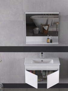  Biani Tome 80 cm Banyo Dolabı Renk Mat Beyaz