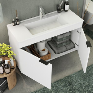  Biani Fix Loft 100 cm Banyo Dolabı Renk Mat Beyaz