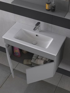  Biani Tome 80 cm Banyo Dolabı Renk Mat Gri