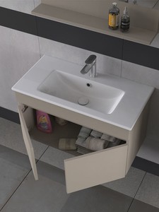  Biani Tome 80 cm Banyo Dolabı Renk Latte