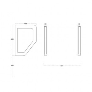  Lucco Loop 45 cm Pisuvar Ara Bölme Beyaz