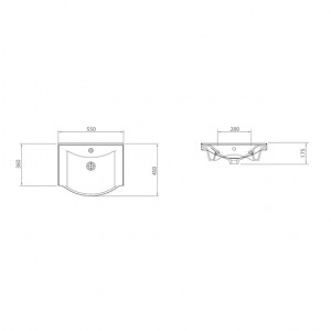  Lapino Basic 55 cm Konsollu Lavabo Beyaz Renk 