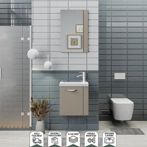 Biani Fix Minila 45 cm Latte Banyo Dolabı