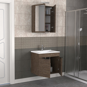  Biani Fix Loft 65 cm Banyo Dolabı Renk Aybe Kahve