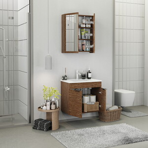  Biani Fix Loft 65 cm Banyo Dolabı Renk Aybe Kahve