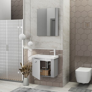  Biani Fix Maxila 60 cm Mat Gri Banyo Dolabı