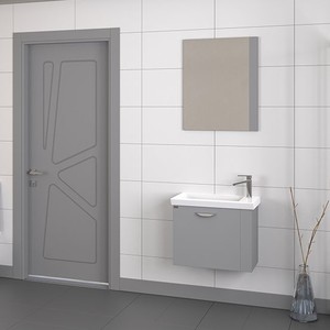 Biani Fix Maxila 60 cm Mat Gri Banyo Dolabı