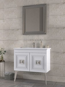  Biani Nile 85 cm Banyo Dolabı Renk Antique White Chrome