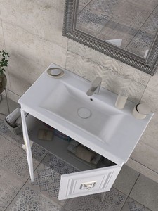  Biani Nile 85 cm Banyo Dolabı Renk Antique White Chrome