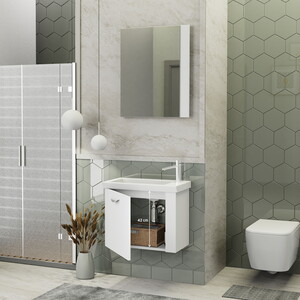 Biani Fix Maxila 60 cm Mat Beyaz Banyo Dolabı