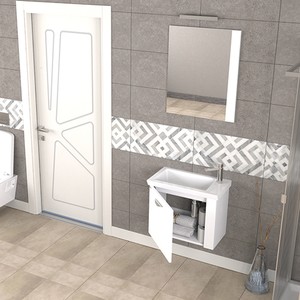  Biani Fix Maxila 60 cm Mat Beyaz Banyo Dolabı