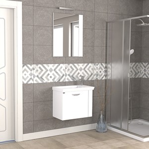  Biani Fix Maxila 60 cm Mat Beyaz Banyo Dolabı