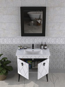  Biani Cosmos 90 cm Antique White Banyo Dolabı