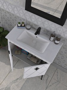  Biani Cosmos 90 cm Antique White Banyo Dolabı