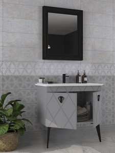  Biani Cosmos 90 cm Matt Anthracite Banyo Dolabı