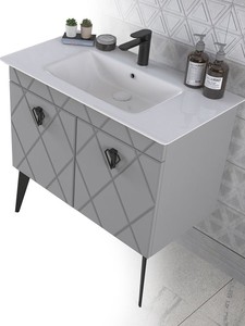  Biani Cosmos 90 cm Matt Anthracite Banyo Dolabı