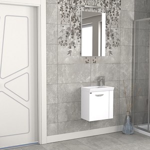  Biani Fix Minila 45 cm Mat Beyaz Banyo Dolabı