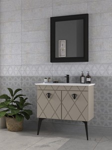 Biani Cosmos 90 cm Matt Mocha Banyo Dolabı 