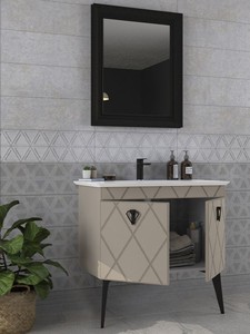  Biani Cosmos 90 cm Matt Mocha Banyo Dolabı 