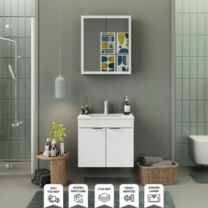 Biani Fix Loft 65 cm Banyo Dolabı Renk Mat Beyaz