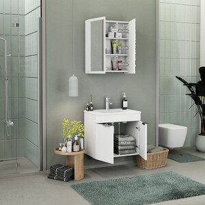  Biani Fix Loft 65 cm Banyo Dolabı Renk Mat Beyaz