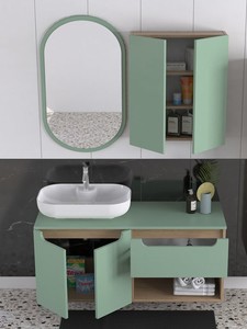  Biani Katia 120 cm Banyo Dolabı Renk Su Yeşili
