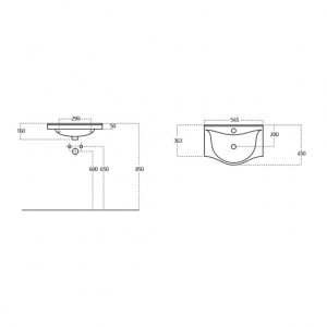  Sanovit Albatros 55 cm Konsollu Lavabo Beyaz