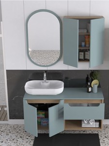  Biani Katia 120 cm Banyo Dolabı Renk Buz Mavisi