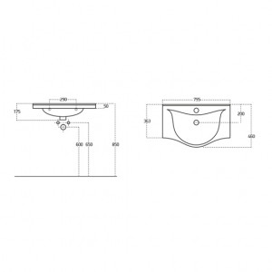  Sanovit Albatros 80 cm Konsollu Lavabo Beyaz Renk