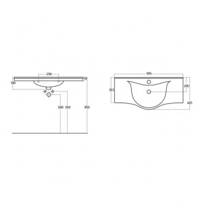  Sanovit Albatros 100 cm Konsollu Lavabo Beyaz Renk