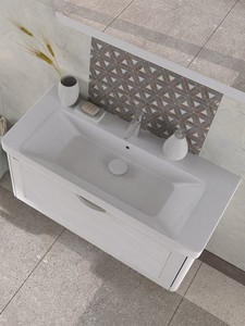 Biani Gürsu 105 cm Banyo Dolabı Renk Parlak Beyaz