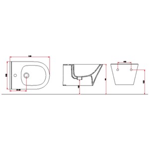  Lucco Avva 53 cm Rim Art Asma Bide Beyaz 