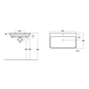  Sanovit Luxury 80 cm Konsollu Lavabo