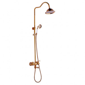 Acar Master Bronz Banyo Bataryalı Yağmur Duş Seti Bronz Renkli