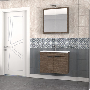  Biani Fix Loft 75 cm Banyo Dolabı Renk Aybe Kahve