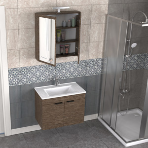  Biani Fix Loft 75 cm Banyo Dolabı Renk Aybe Kahve