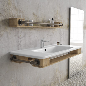 Sanovit Urban 105 cm Konsollu Lavabo Beyaz Renk